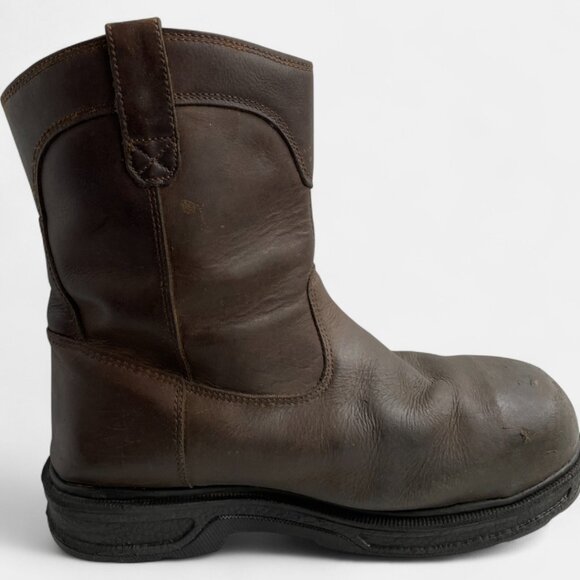 Herman Survivors Men's 10 Leather Steel Toe Waterproof Boots Cowboy Work Biker - Picture 6 of 14